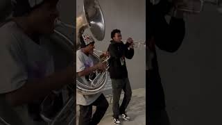 Sousaphone with Trumpet…streetmusic saltlife shorts [upl. by Htiderem]