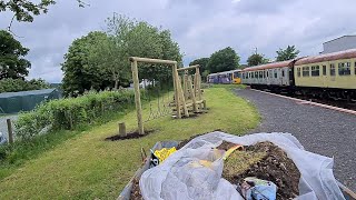 Oswestry Hertiage Railway New wooden play apparatus at Western Wharf [upl. by Wohlert800]