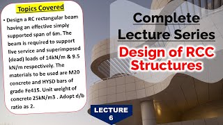 Designing a Singly Reinforced Concrete Beam for Simply Supported Span  Example 4  Hinglish [upl. by Elbas]