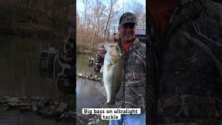 BIG BASS ON ULTRALIGHT TACKLE bassfishing bigfish fishing bass bigbass crankbait [upl. by Gino685]