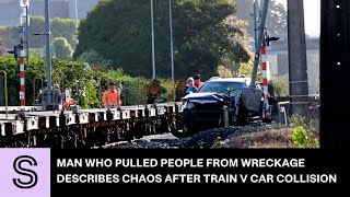 Man who pulled people from wreckage describes chaos after train collided with car  Stuffconz [upl. by Oilalue795]