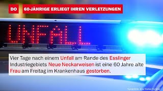 BlaulichtNews Frau stirbt nach Unfall in Esslingen [upl. by Arehahs]