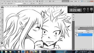 Natsu x Lucy 4 Kisses  speed drawing [upl. by Bounds]