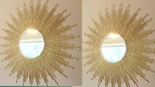 HOW TO EASILY MAKE A SUNBURST MIRROR DECOR WALL DECOR [upl. by Hines181]