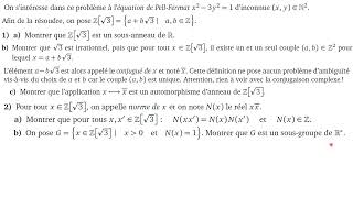 Une équation de PellFermat  part 1  introduction dun groupe adapté à léquation de PellFermat [upl. by Ettenyar]