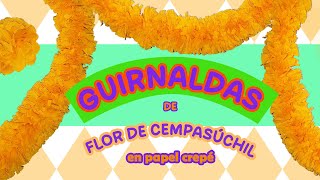 Elabora un adorno para tu ofrenda guirnalda de flores de cempasúchil en papel crepé DIA DE MUERTOS [upl. by Aisor109]