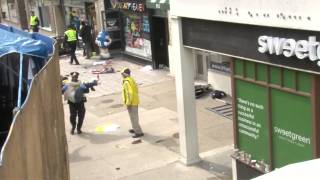 Early scenes of aftermath of Boston Marathon blast [upl. by Etnwahs]