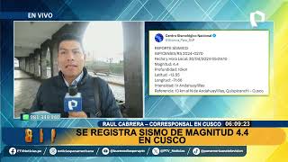 Sismo de 44 de magnitud remeció la región Cusco ¿dónde fue el epicentro [upl. by Dekeles]