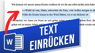 Text in Word einrücken  Zeileneinzug in Word ändern [upl. by Loar229]