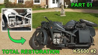 Classic Motorcycle Restoration  Part 01 Frame Strip amp Repair WW2 Zundapp KS600 like KS750  K800 [upl. by Bounds147]