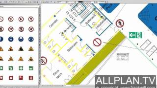 ALLPLANTV  CAD DESIGN  Allplan 2012 Brandschutz Symbol Handling [upl. by Kendrah]