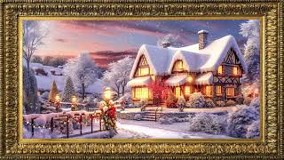 Framed Christmas TV Art  Smooth Jazz and Relaxing Snow [upl. by Bertha]