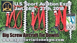 Aircraft Tie Down Test Big Screw Tie Down U S Sport Aviation Expo 2018 [upl. by Tedmann65]