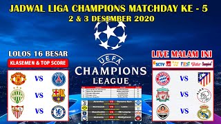 Jadwal Liga Champion Malam Ini Live SCTV  Liverpool VS Ajax UEFA Champions League 20202021 [upl. by Ibok]