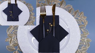 Servietten falten pliages de serviettestwo in one napkin folding diy decorart christmasdecor [upl. by Ahsiki]