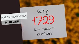 Why 1729 is a Special Number  HardyRamanujan Number Story  Magic Number  Cheenta [upl. by Carmon]