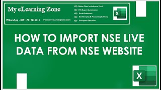 NSE Live Data in Excel II How to Import Live Data in Excel form NSE [upl. by Rahs258]