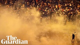 Police and football fans clash in Paris after Frances World Cup victory [upl. by Ehc]