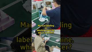 Comparison between manual labeling and semiauto box labeling factory machine labelingmachine [upl. by Shelia]