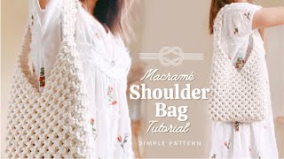 DIY Macrame Shoulder Bag Tutorial  Easy and Simple Pattern Tutorial [upl. by Ophelia]