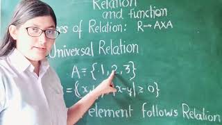 CLASS 12 th MATH NCERT CHAPTER 1 RELATION AND FUNCTION  TYPES OF RELATION [upl. by Torrey378]