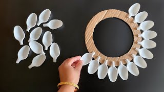 Beautiful Wall Hanging Craft Using Plastic Spoons  Paper Craft For Home Decoration  DIY Wall Decor [upl. by Goddard966]