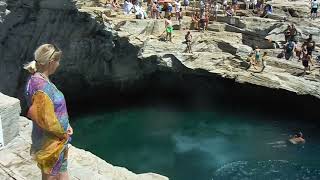 Crowded at the Giola Lagoon Island of Thassos Greece ギリシャ ヨーロッパのエキゾチックな観光 [upl. by Oruntha]