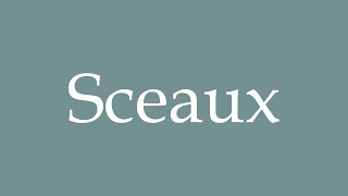 How to Pronounce Sceaux Seals Correctly in French [upl. by Adair505]