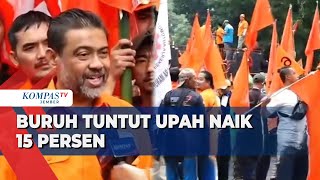 Partai Buruh amp KSPI Gelar Demo di Jawa Barat Tuntut Kenaikan Upah 15 Persen [upl. by Kovacev724]