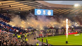 Rangers fans HUGE pyro display and outpouring of joy at FIRST League Cup win in 12 years [upl. by Retsim]