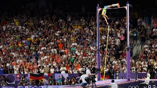 🇸🇪 Swedens Armand Duplantis world record 625M jump in mens pole vault final Paris Olympics 2024 [upl. by Aicrag]