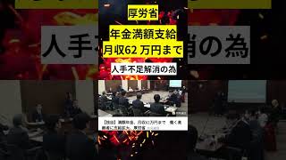 厚労省「月収62万まで働いても満額年金支給するよ！」 高齢者 年金制度 低所得者 [upl. by Sev]