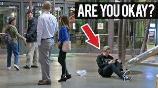 Falling in Front of Strangers Public Prank [upl. by Elvina]