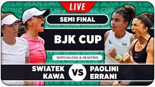 SWIATEK  KAWA vs PAOLINI  ERRANI • Billie Jean King Cup 2024 SF • LIVE Tennis Watchalong Stream [upl. by Olegnalehcim]