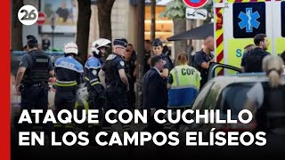 🚨 EN VIVO  Un policía herido en un ATAQUE CON CUCHILLO en los Campos Elíseos de París [upl. by Kati]