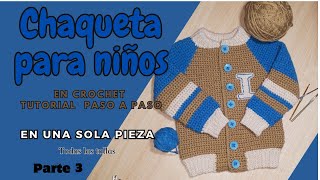 🚨Aprende hacer los apliques para tu chaquetaChaqueta de niño a crochetTodas las tallas🧶🌈💪crochet [upl. by Moshell]