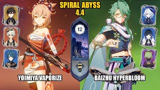 F2P Yoimiya Vaporize amp Baizhu Furina Hyperbloom  Spiral Abyss 44  Floor 12  Genshin Impact [upl. by Pantheas]