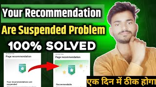 Your Recommendation Are Suspended Problem Solution Facebook Page  Fb Page Recommendations Issue [upl. by Blaire]