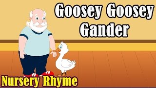 Kids Nursery Rhymes  Goosey Goosey Gander With Lyrics [upl. by Vita]