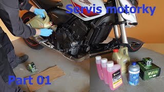 Servis motorky Honda CB600F Hornet Part 01 výměna oleje vzduchový filtr brzdová kapalina [upl. by Gabriello]