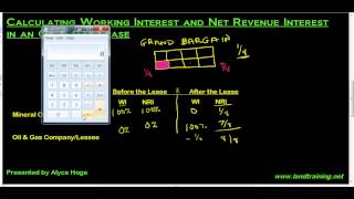 Calculating WI and NRI in an Oil amp Gas Lease by Alyce Hoge [upl. by Esinereb128]