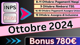 780€ INPS PAGA il 11 OTTOBRE Anticipazioni sui Pagamenti ed i Bonus [upl. by Ahsenit53]