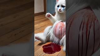 cats stomach burst 🤢 🤧Ai Cat video 📸  gareebcat shortsfeed shorts short trending fyp aicat [upl. by Yecart210]