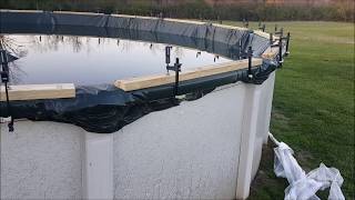 How to Make the Strongest Above Ground Winter Pool Cover in High Wind Areas [upl. by Garald]