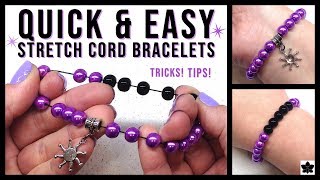 How to Make a DIY Beaded Stretch Cord Bracelet Tutorial [upl. by Yedoc]