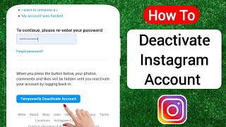 How To Deactivate Instagram Account 2024  Deactivate Instagram Account [upl. by Holtz37]