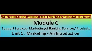 JAIIB  Paper 4  RBWM  Module C  Unit 1  Marketing An Introduction  New Syllabus  Bawal Bankin [upl. by Iila821]