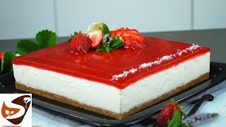 Cheesecake fredda dolce facile senza cottura cheesecake alle fragole [upl. by Nelrac]