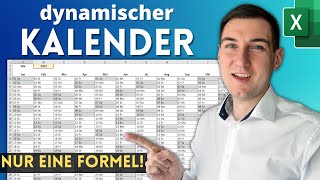 Excel Kalender 2024  Nur eine Formel😲📅 ewiger Jahreskalender mit Wochenende [upl. by Ramal]