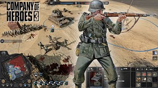 WEHRMACHT amp AFRIKA KORPS vs US FORCES amp BRITISH FORCES  HUGE 3v3 Battle  Company of Heroes 3 [upl. by Aizti]